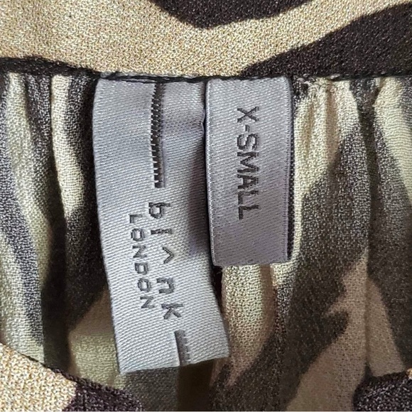 Bl-nk London Anthropologie Arely Blouse Animal Zebra Print Brown Beige Size XS - Picture 5 of 8
